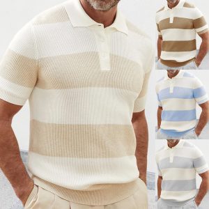 Men’s Summer Lapel Short Sleeve Sweater