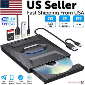 USB 3.0 External CD/DVD Drive for PC & Laptop