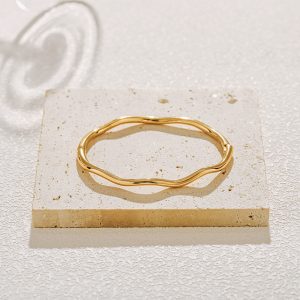 Minimalist Gold Bangle for Women