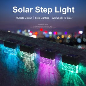 Waterproof RGB LED Solar Fence & Step Light