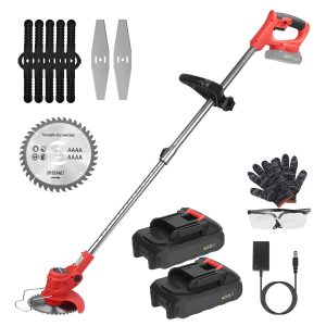 Cordless Grass Trimmer Set with Blades & Batteries
