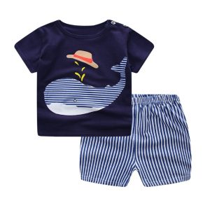 Cartoon Baby Summer Clothing Set – T-Shirt & Shorts
